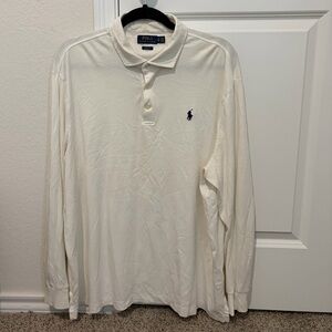 Polo by Ralph Lauren Men's White Long Sleeve Polo